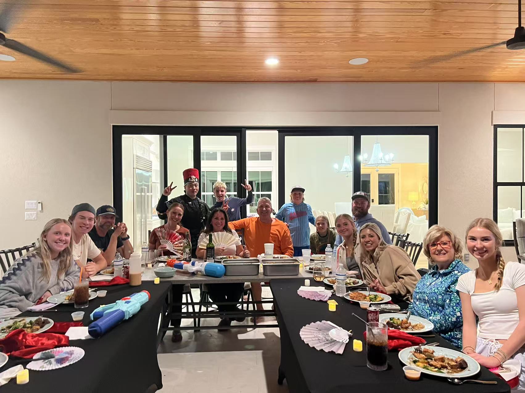 Professional hibachi chef cooking at private home in Destin FL